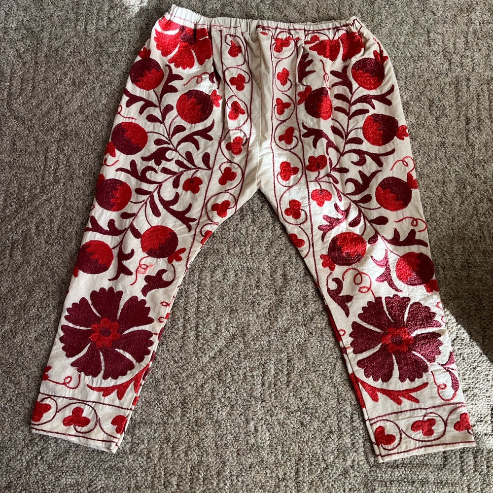 Beautiful Hand Embroidered Pomegranate Pants